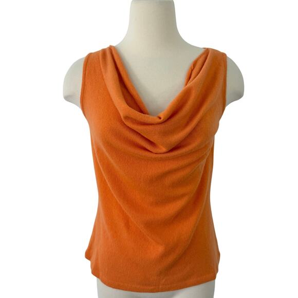 St. John Knit Cowl-Neck Sleeveless Sweater Tank Top Orange S - Picture 1 of 7